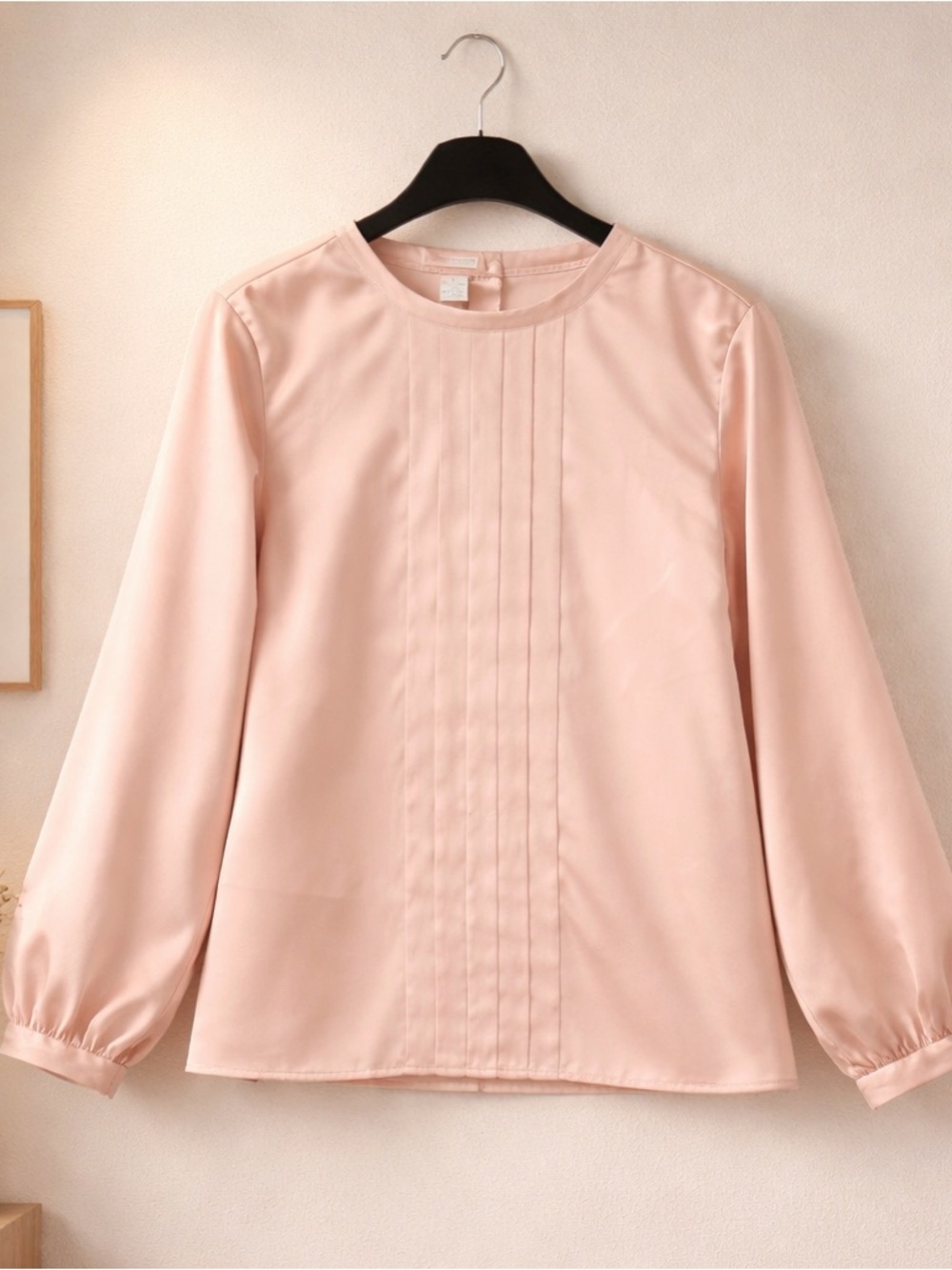 Vintage liz Claiborne CollectionWomen's Satin Pintuck Blouse - Blush Pink